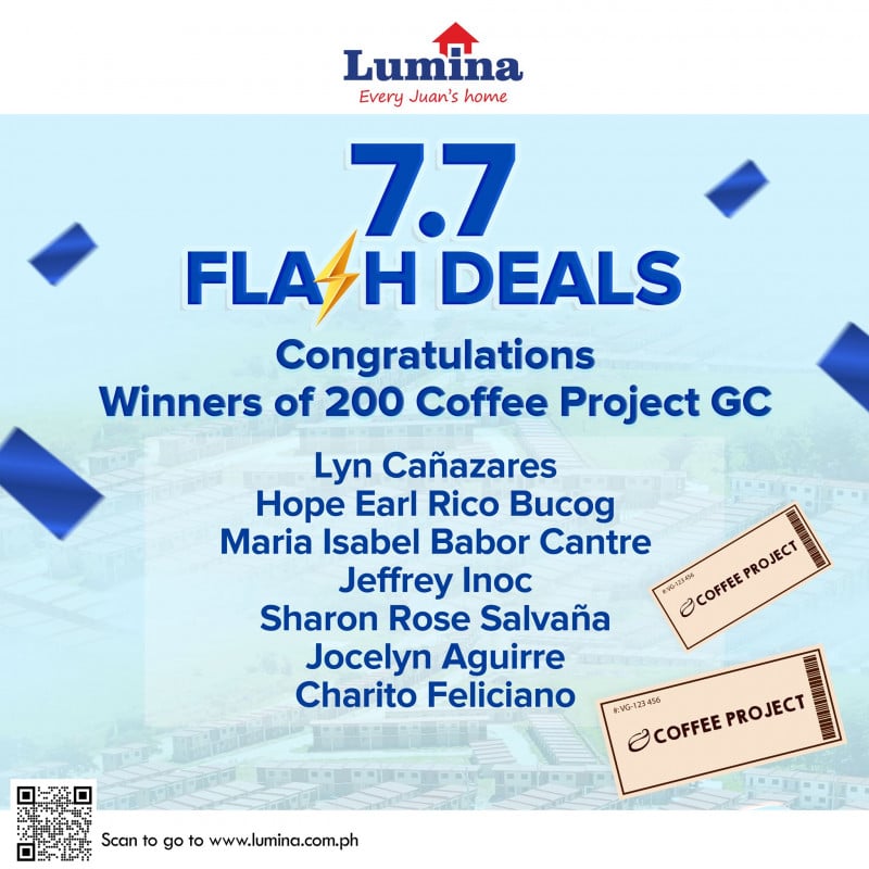 Lumina Flash Deals Winners of 200 GC Coffee Project